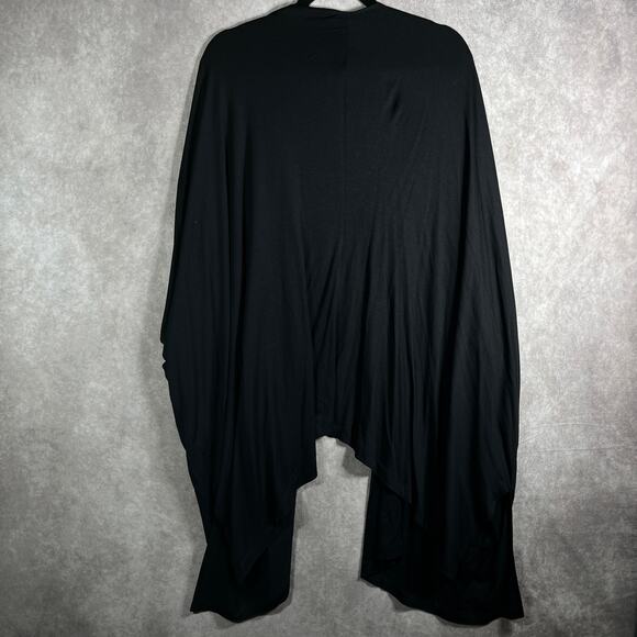 Susan Graver Weekend Cardigan Sweater 3XP Black Dolman Sleeve Open Lagenlook - Picture 5 of 9